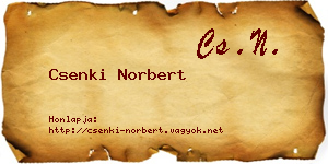 Csenki Norbert névjegykártya