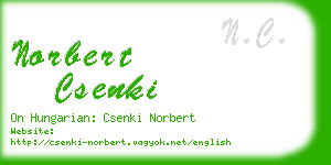 norbert csenki business card